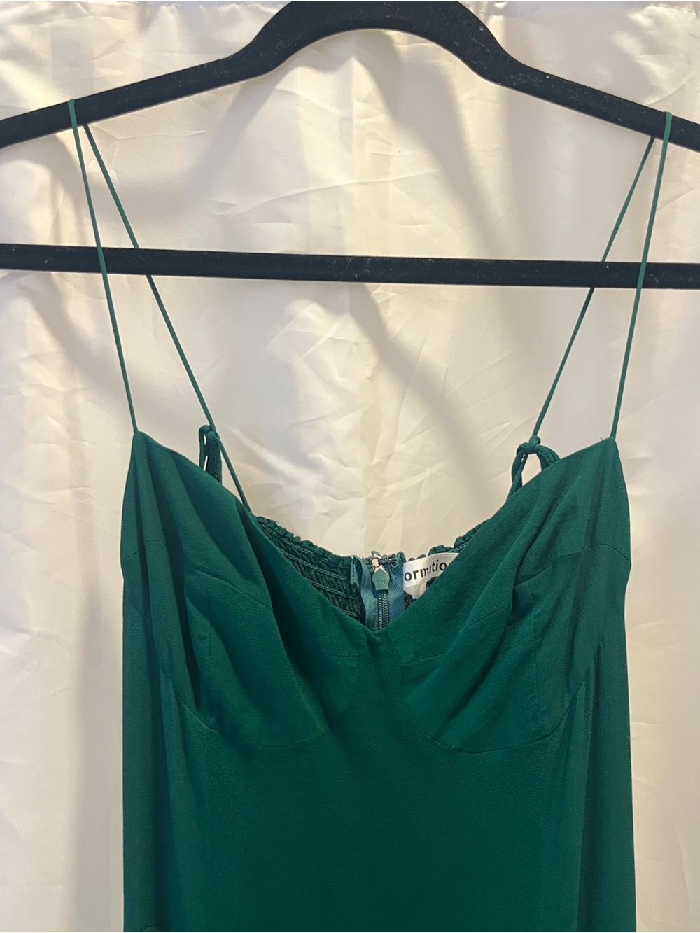 Reformation Juliette dress in emerald - Picture 2 of 5